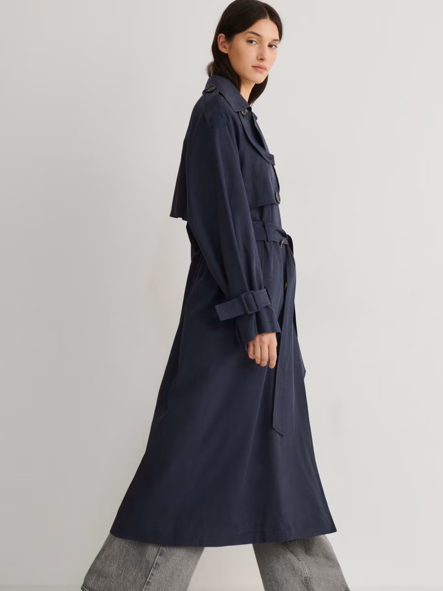 Lyocell Rich Trench Coat With Cotton Blend