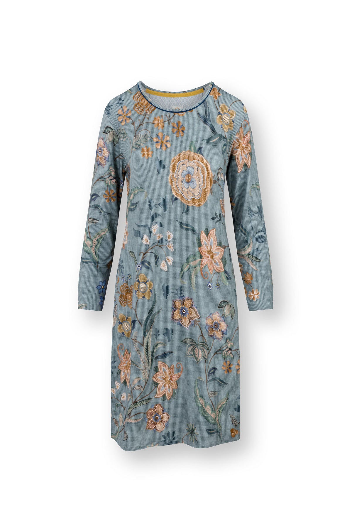 Pip Studio - Destiny Nachthemd Lange Mouw Dames - Safari Bloom - Blauw - L