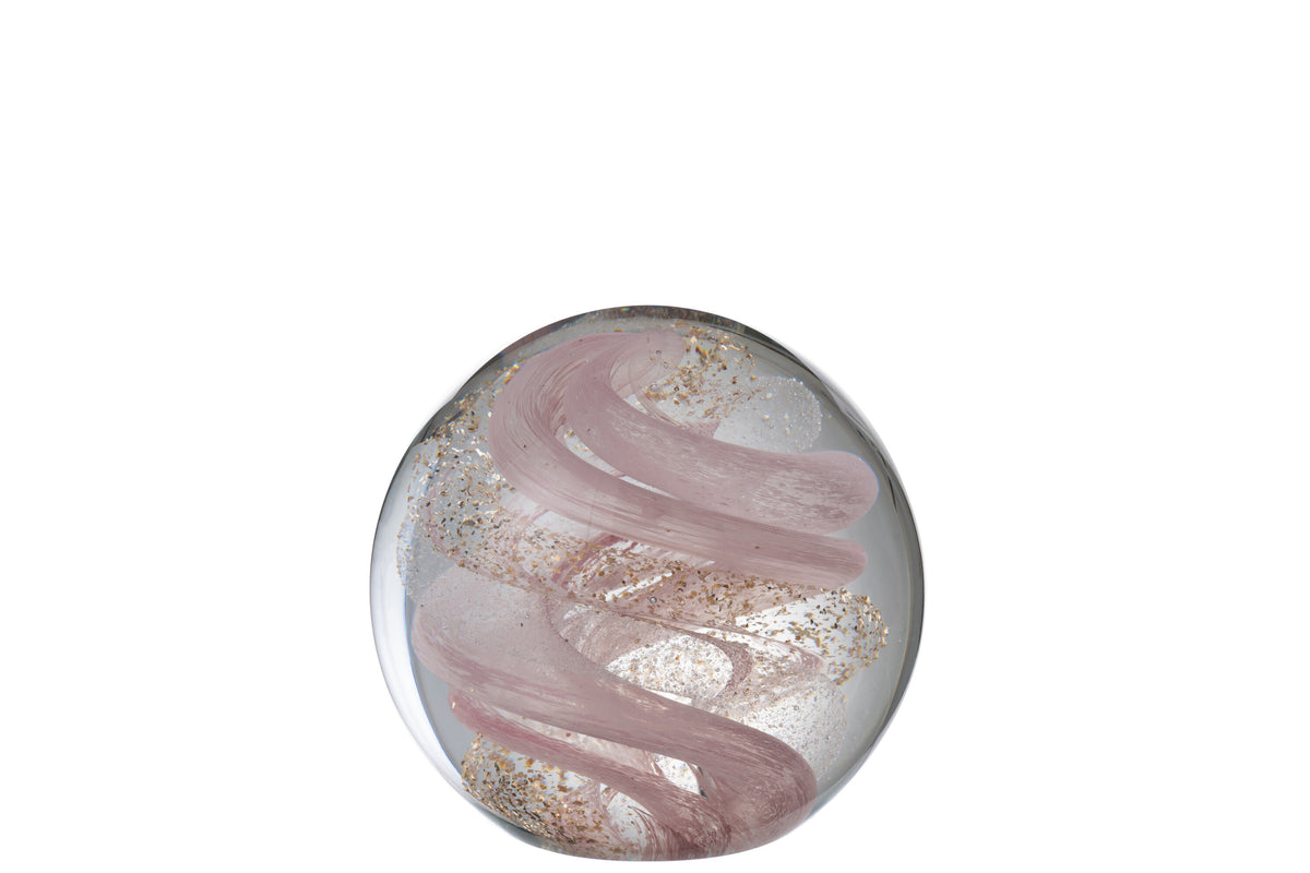 J-Line presse-papier Slinger - glas - goud/roze/wit - large