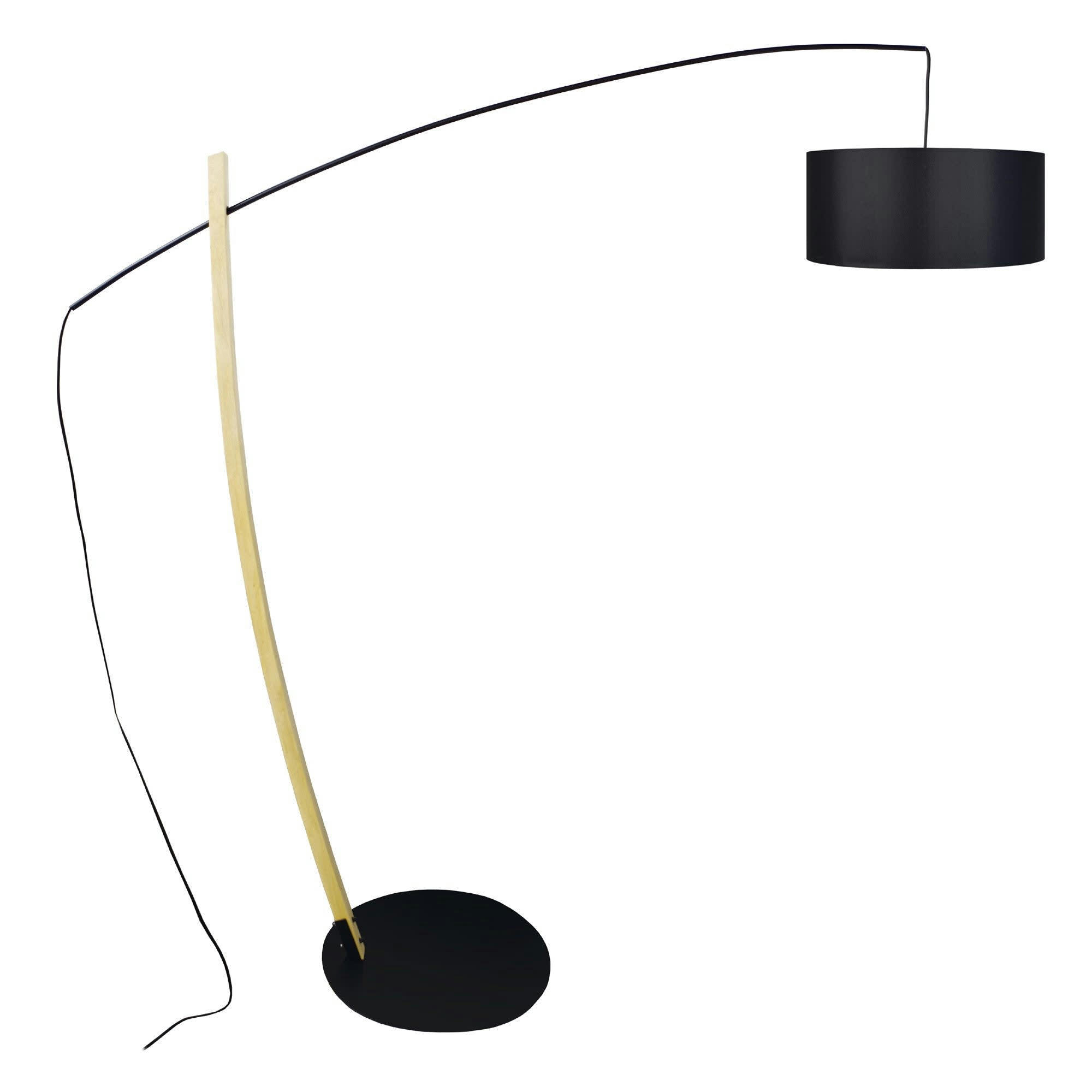 HUSQVARNA - Lampadaire bois noir et naturel