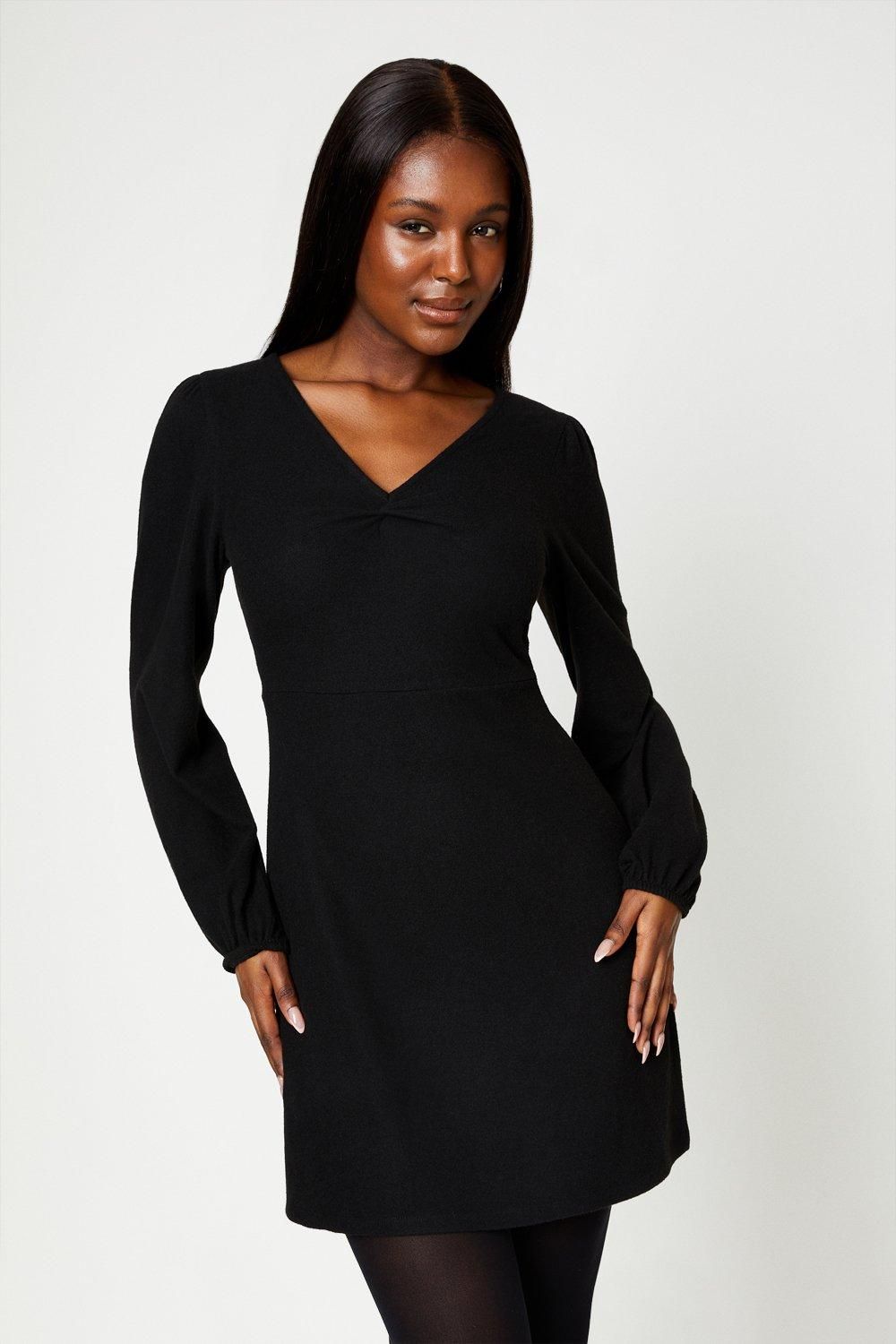 Dorothy Perkins Brushed Soft Touch Ruched Front Mini Dress