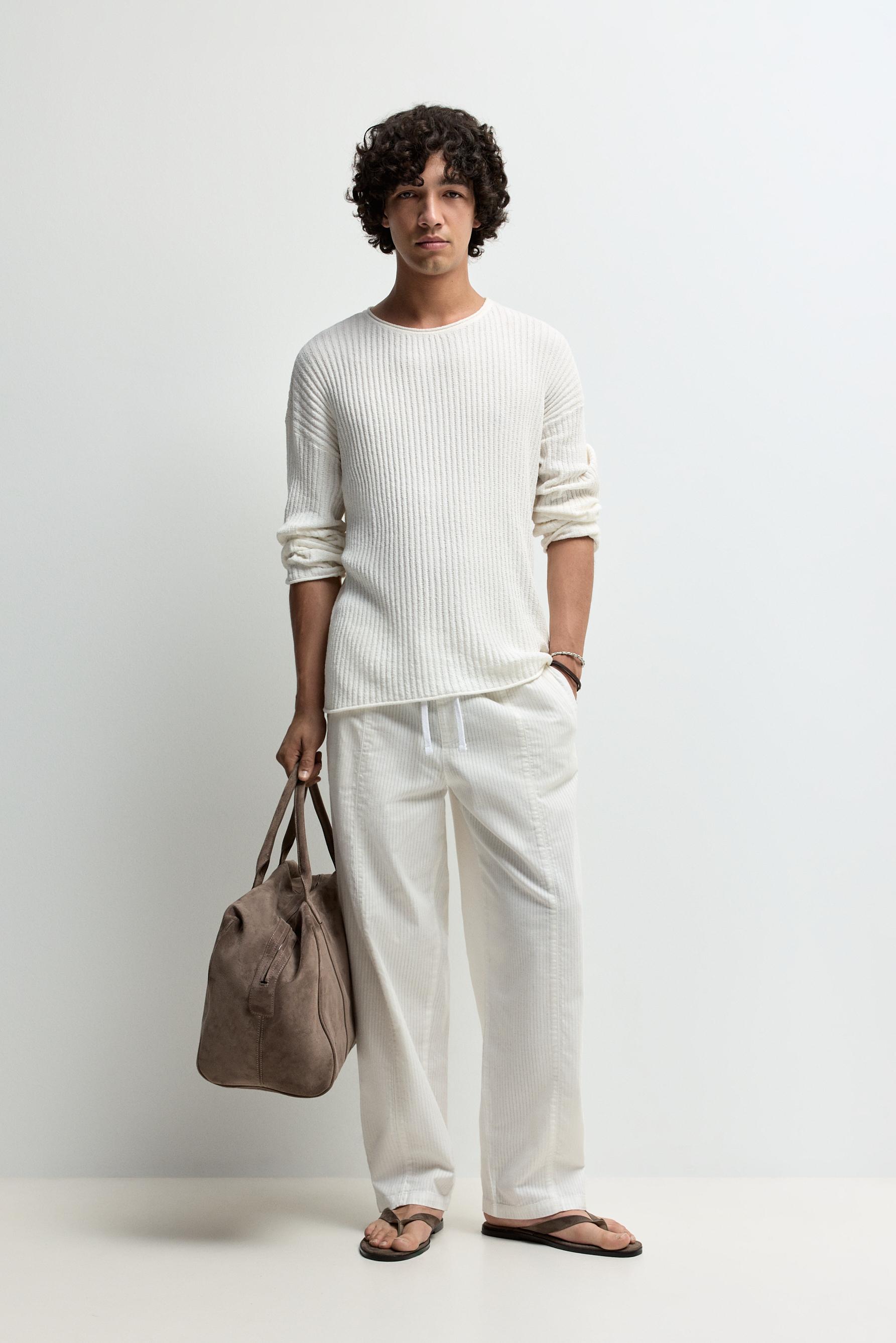 Pantalón jogger baggy con lino