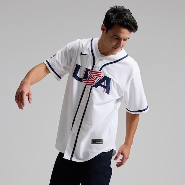 USA Baseball Nike 2026 World Baseball Classic Home Stadium Jersey - White/Navy