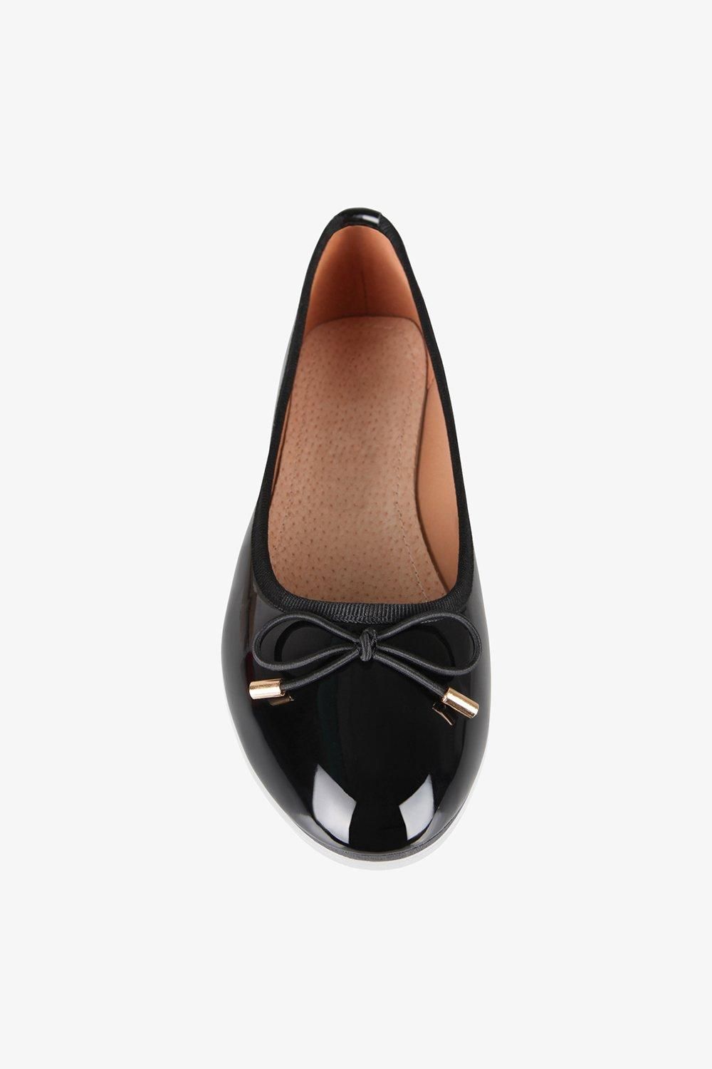 KRISP Bow Toe Patent Ballerina Pumps