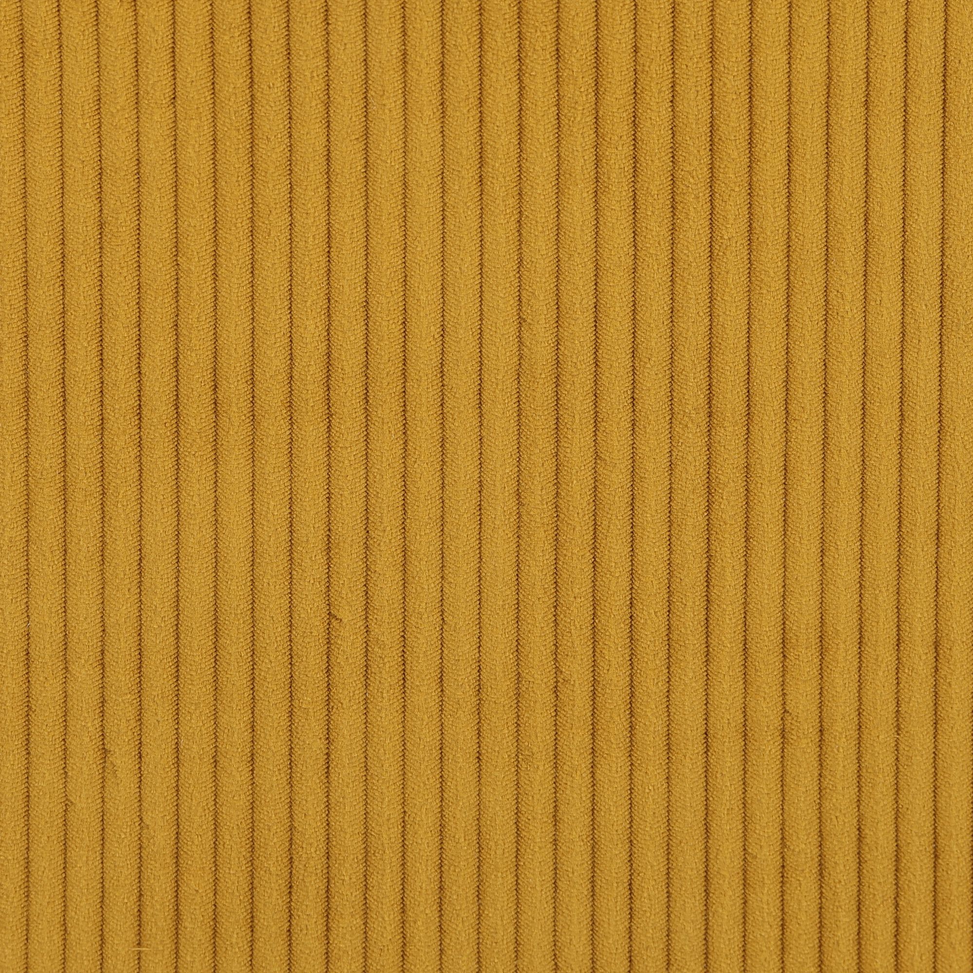 KIARA - Chaise pivotante en velours côtelé et piétement en fer - jaune argan