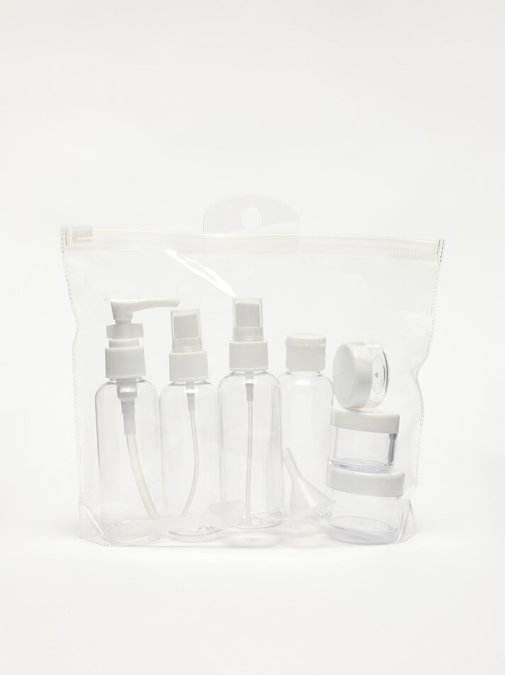 Set de 7 botes reutilizables para viaje