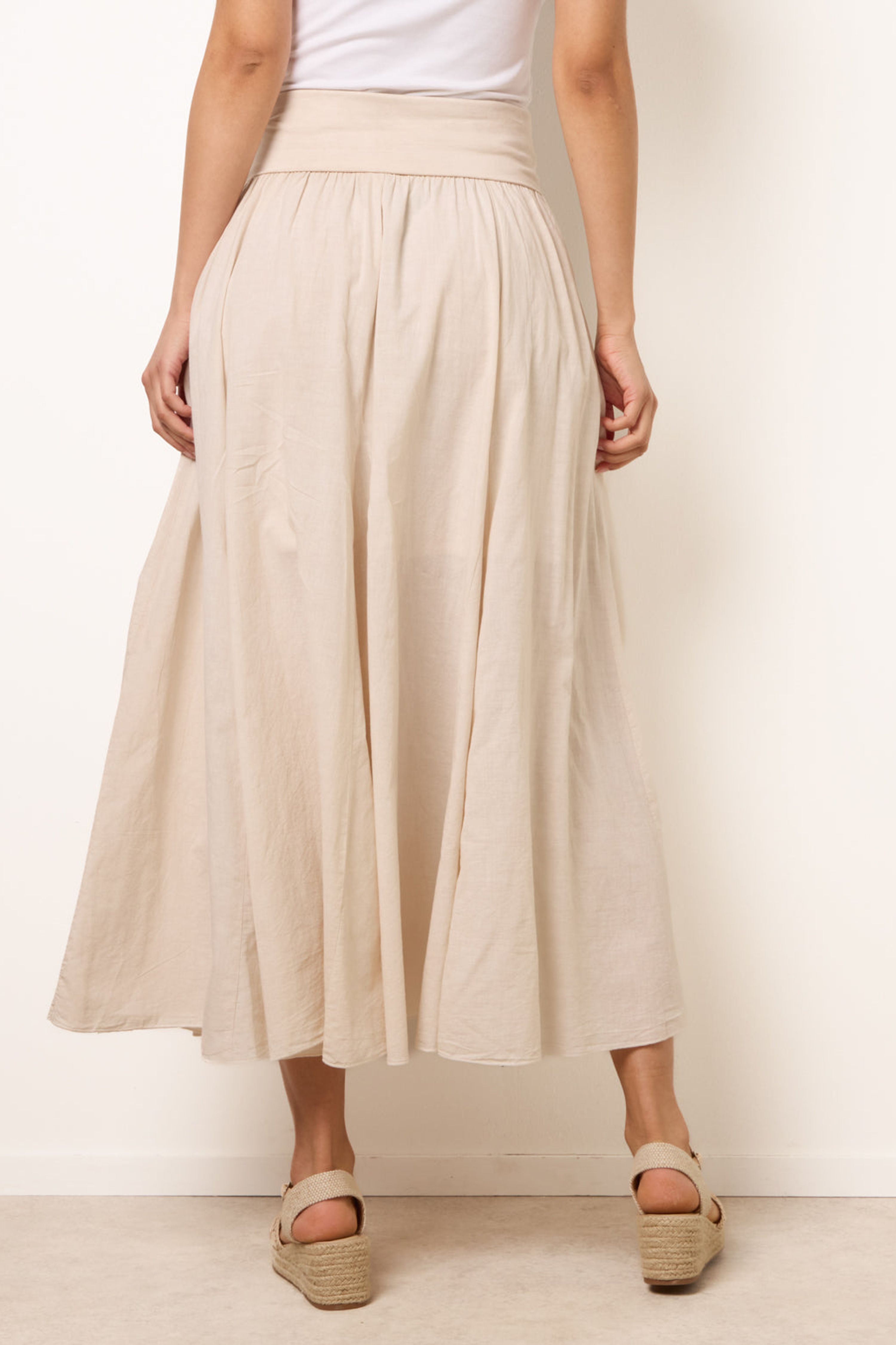 Blue Vanilla Stone Godet Hem Jersey Waist Skirt
