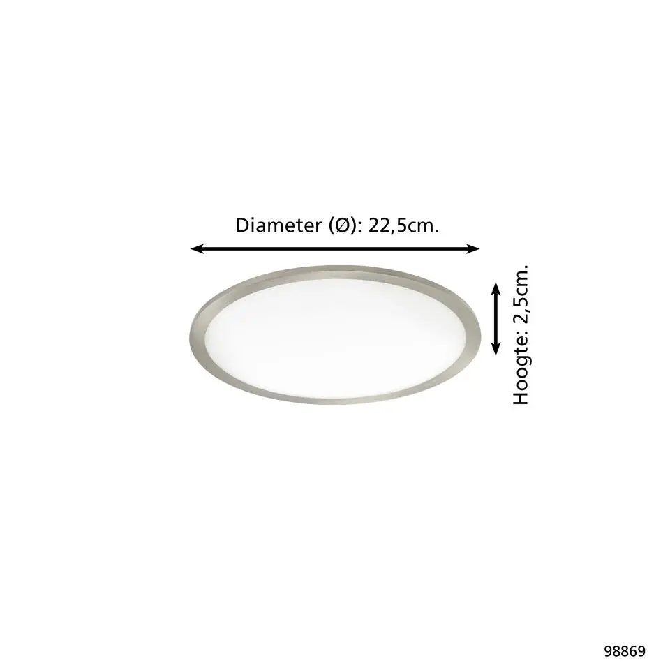 EGLO Fueva Flex - LED - RVS - 22.5cm - 4000K - flexibele inbouw