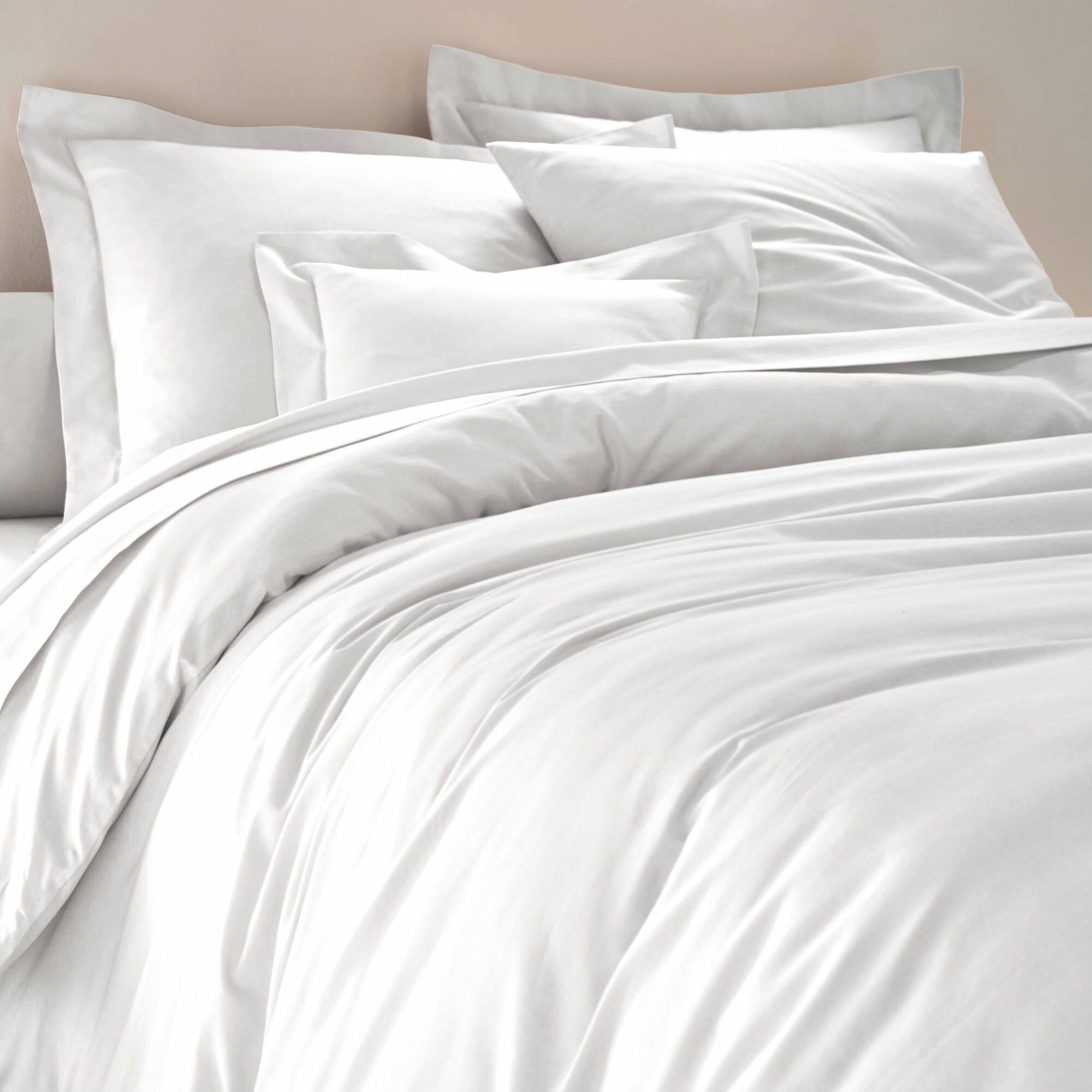 Linge de lit uni polyester-coton Colombine