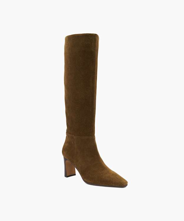 Stride Khaki - Suede Knee-High Boots