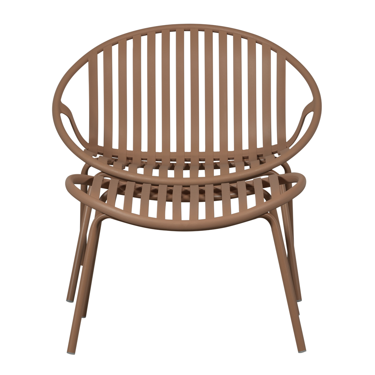 WOOOD tuinstoel met hocker Bruce - Metaal - Zalm Roze - 73x81x72 cm