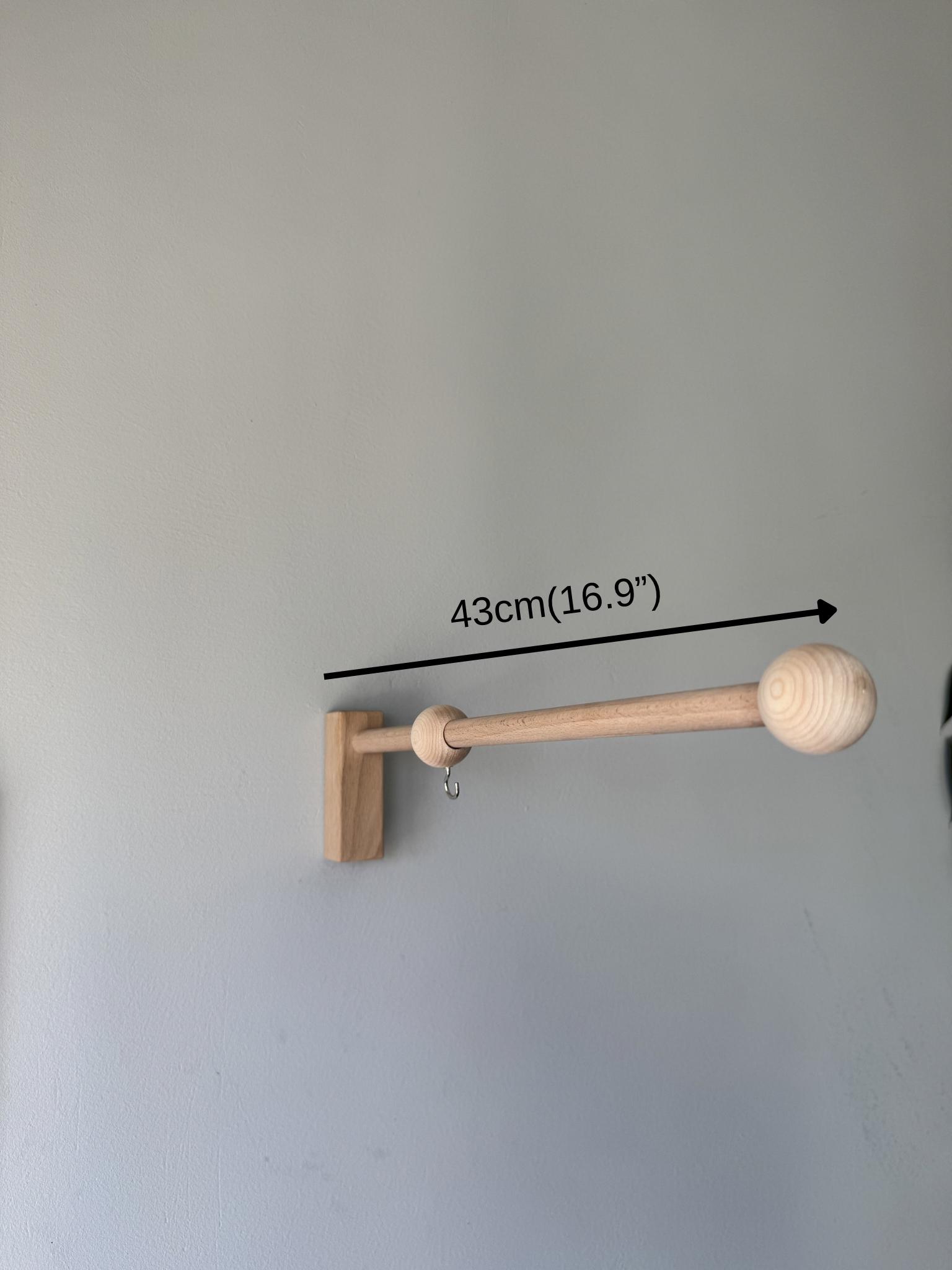 Adjustable Wood Baby Mobile Arm Wall Hanging Decor, Natural Beech