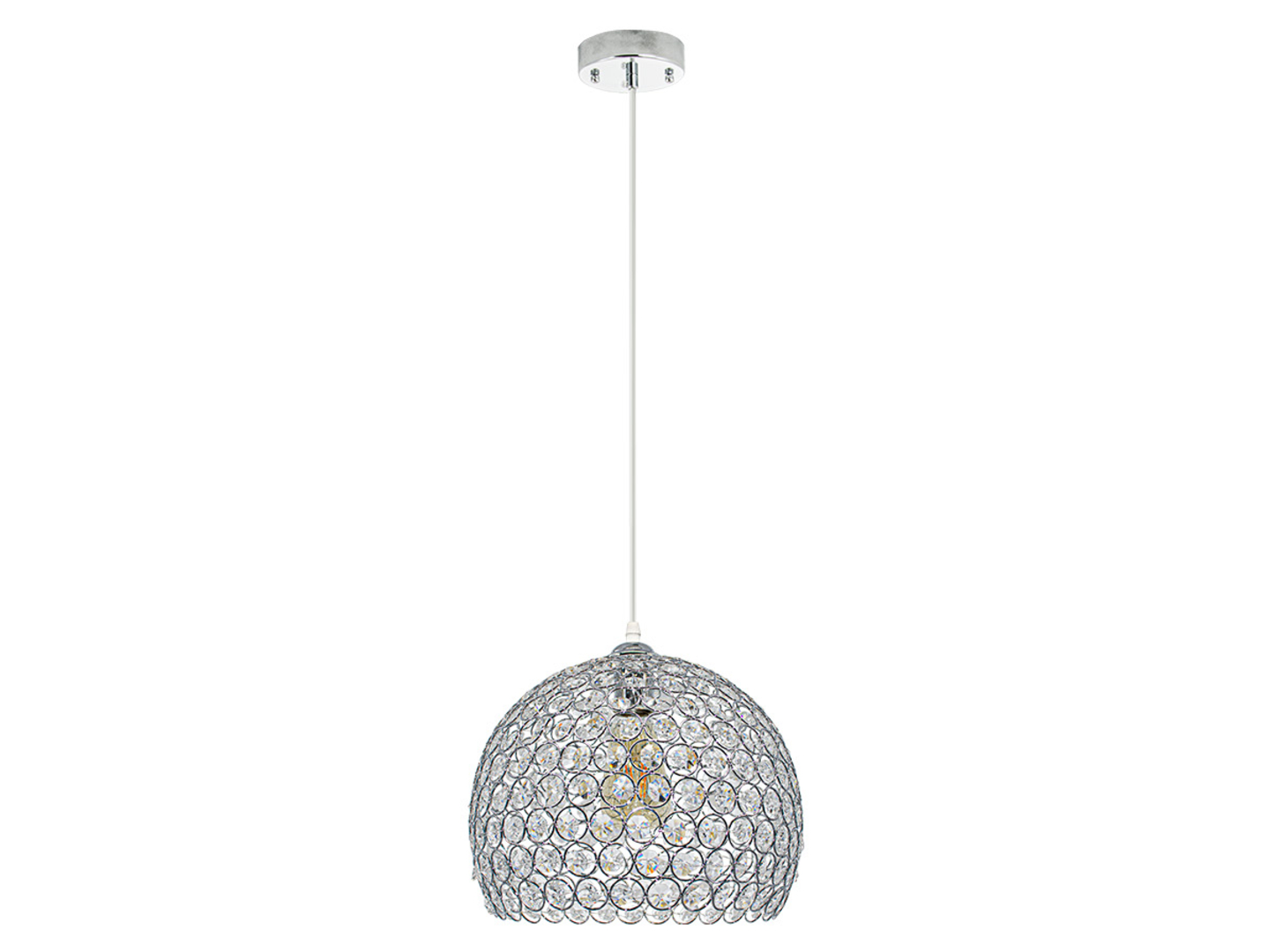Lampa wisząca Astra szklana srebrna