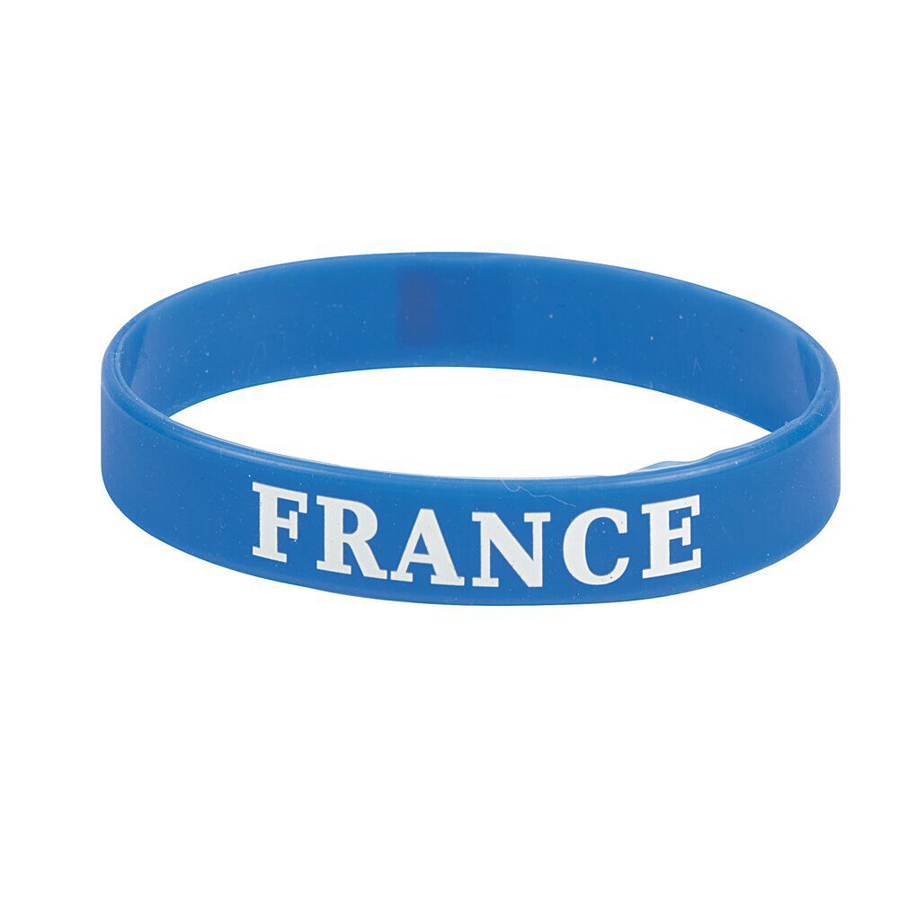Bracelet supporter France silicone bleu Ø7cm