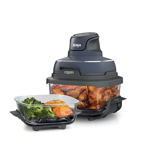 Ninja Crispi 4 in 1 Portable Glass Air Fryer Cooking System, 4QT  6 Cup Glass Containers with Storage Lids, Easy Meals, Microwave, Freezer  Dishwasher Safe, Air Fry, Bake  More, Cyberspace, FN101GY : Home  Kitchen(Green)