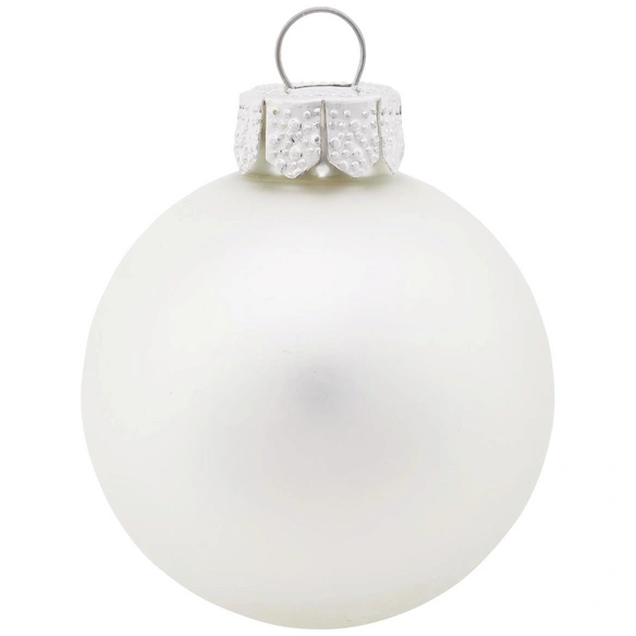Weihnachtskugel, Ø: 4,5 cm, silberfarben/weiß, 28 Stück