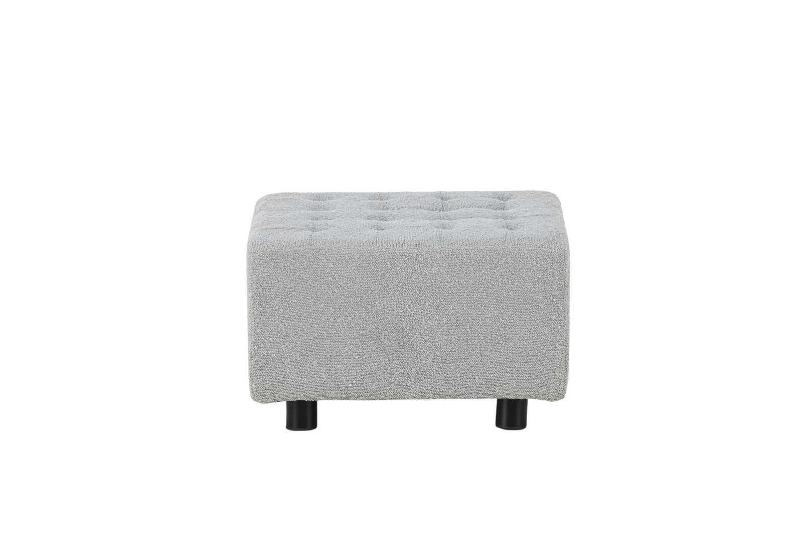 BOTTO - Pouf moderne en tissu bouclé gris