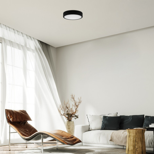 Plafon LAURIokrągły czarno-biały LED 1x22W 21,5cm 2100lm IP20 Rabalux