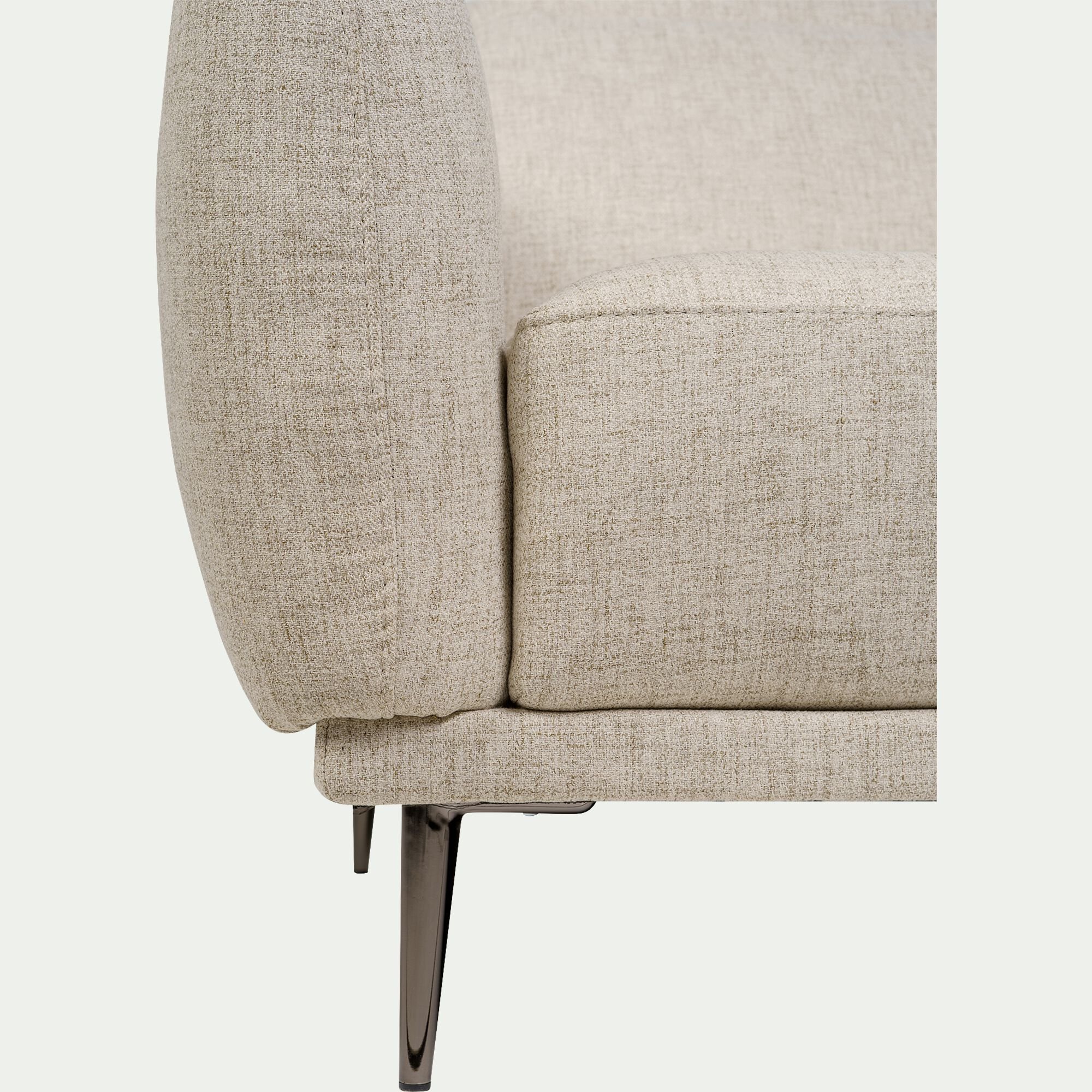 MARKO - Canapé 2 places fixe en tissu avec fonction avance-recul - beige roucas