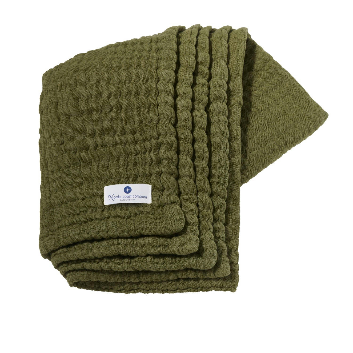 - Couverture mousseline bebe en coton olive 80x80 cm