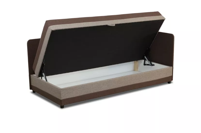 Tapczan łóżko jednoosobowe Hirek 80x200 Brązowe/Beżowe