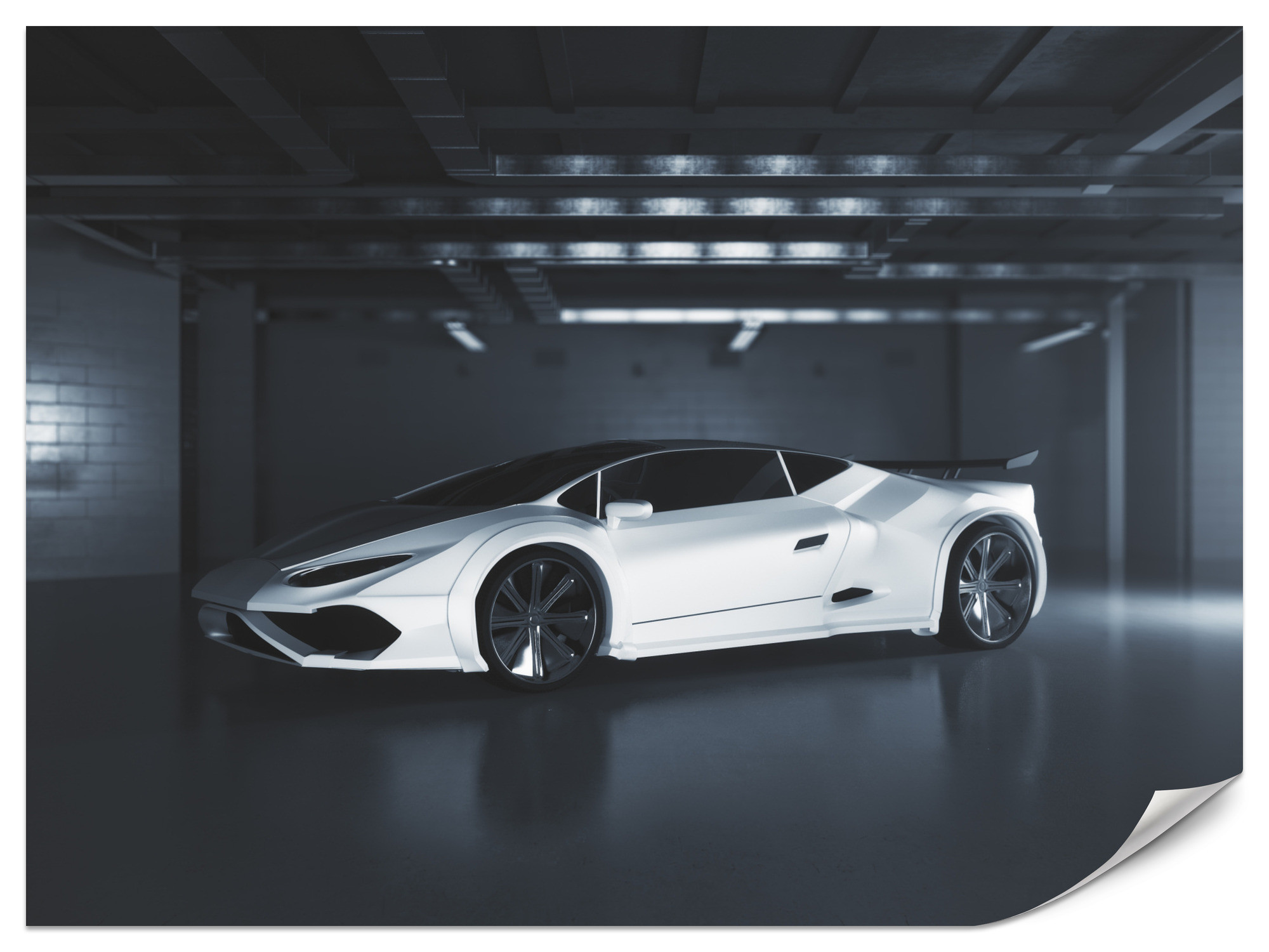 Fototapeta Białe sportowe auto 100x70cm