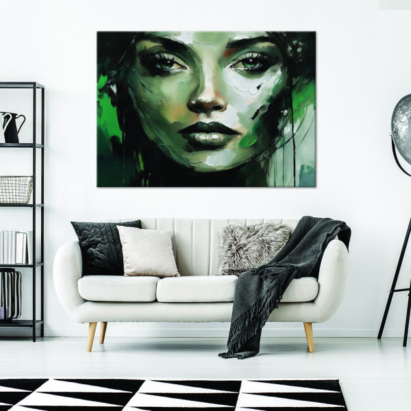 Feeby Obraz na płótnie, Kobieta Abstrakcja Zielony 60x40
