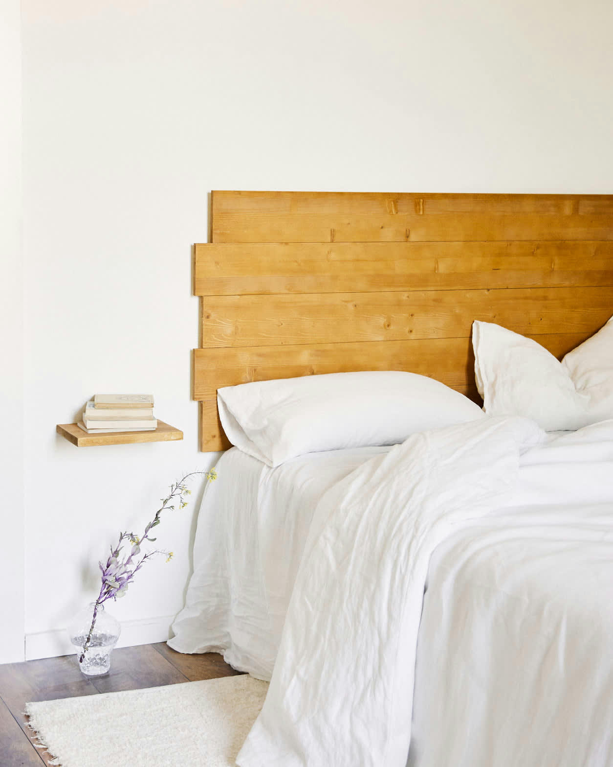 SIARA - Tête de lit en bois d'épicéa pour lit de 90 cm en couleur marron clair