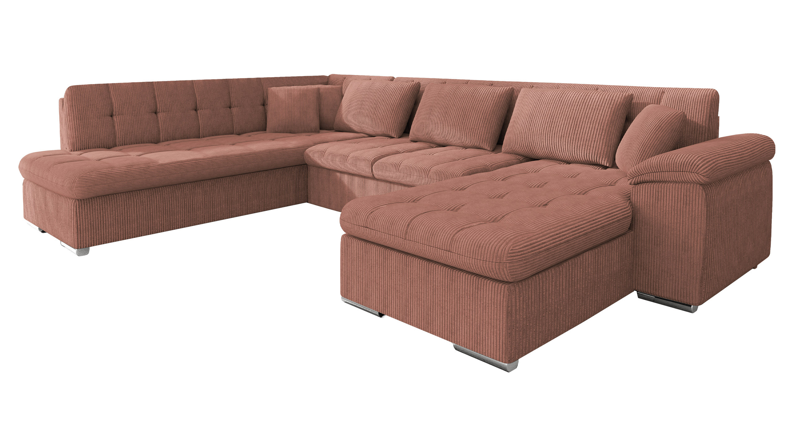 Duży narożnik do salonu Niko Sztruks, Strona: Prawa