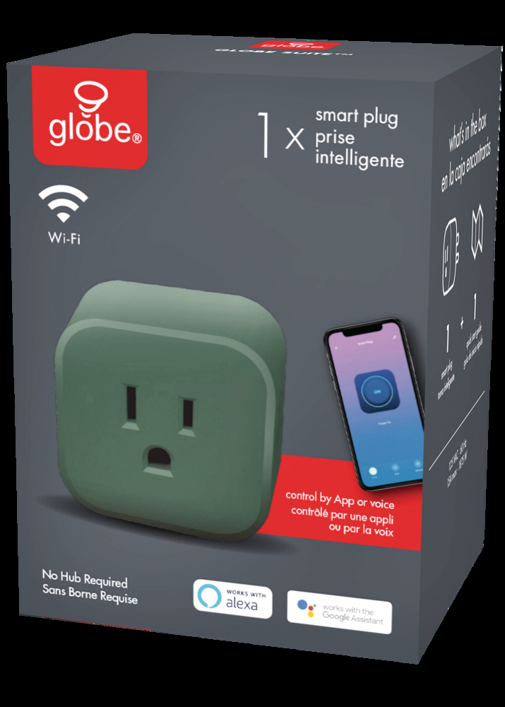 Globe Smart Wifi Outlet Plug, Compatible with Alexa and Google Assistant, Green
