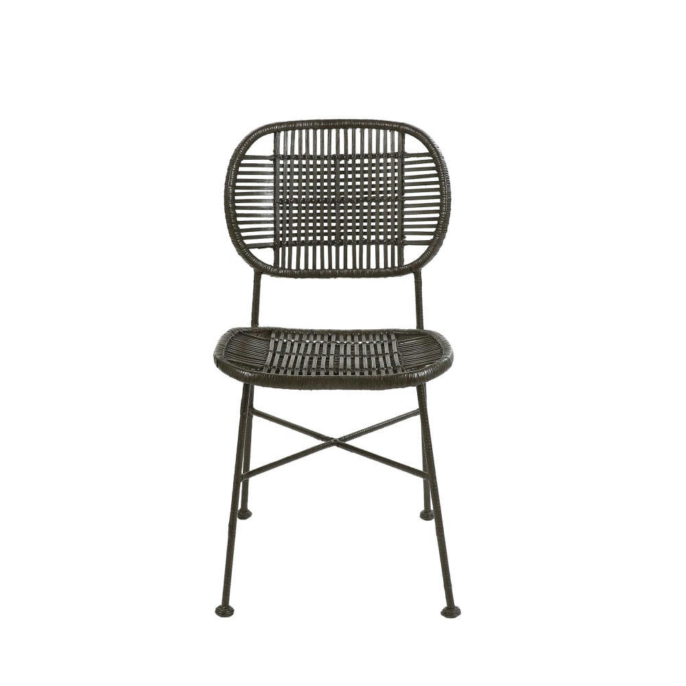 GENEVA - Chaise en rotin et métal noir