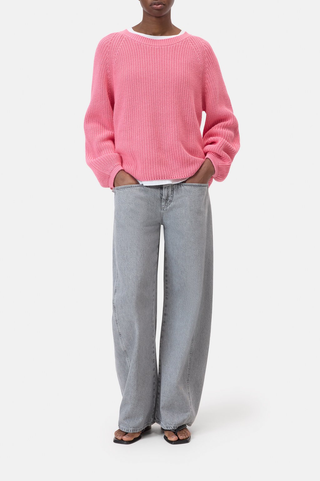 Crew-Neck-Strickpullover aus Bio-Baumwolle