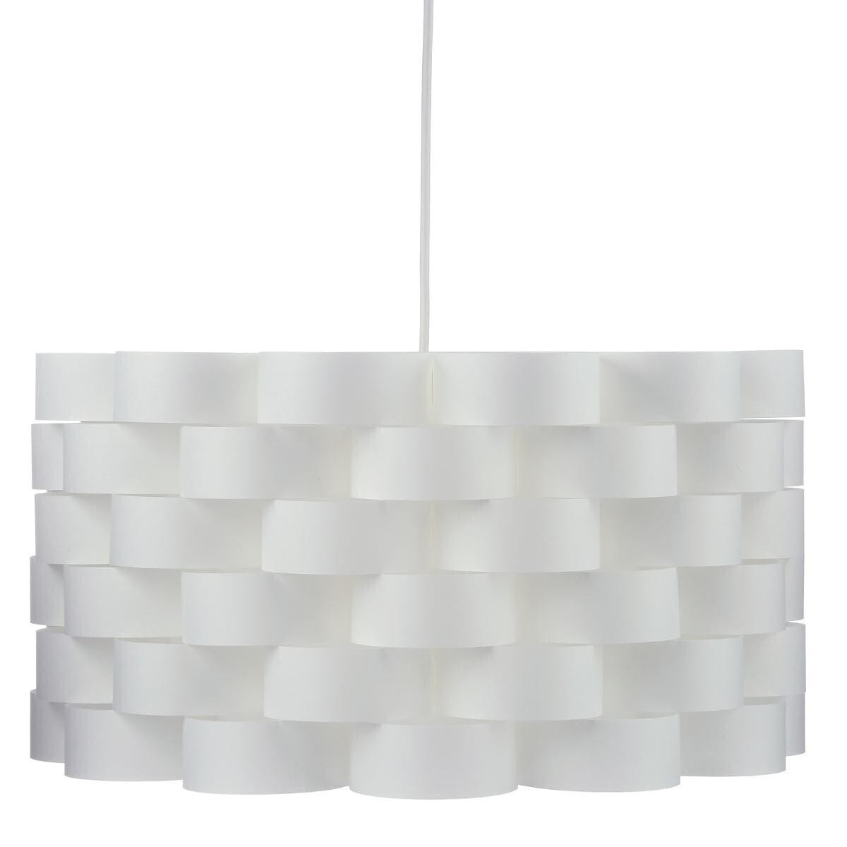 LAMPA WISZĄCA Moki biała warstwowy kształt REGULOWANA