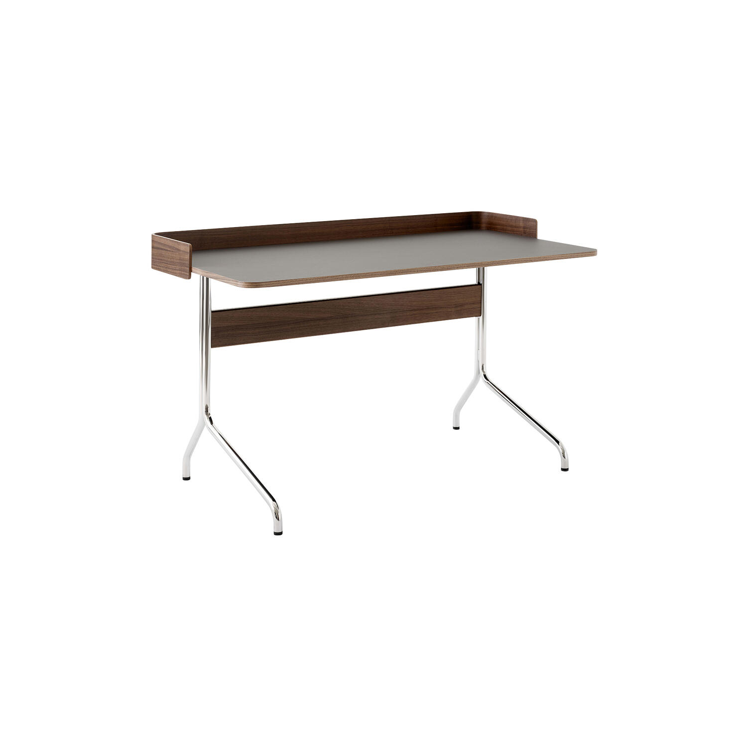 Pavilion Desk AV17, charcoal/walnut/chrome