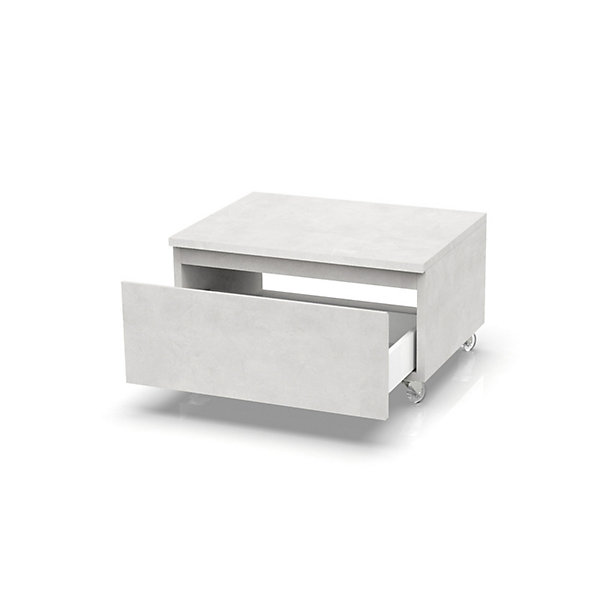 Commode ASTRA blanc pierre avec roues