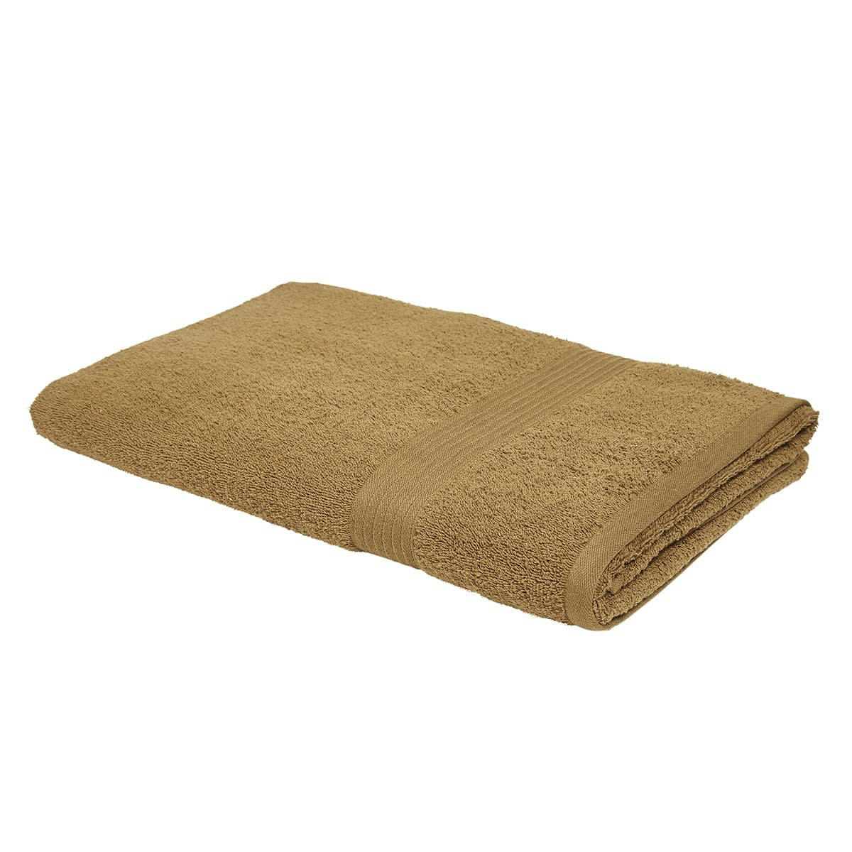 MEVAK BAÑO - Maxi drap de bain uni en coton bronze 90x150