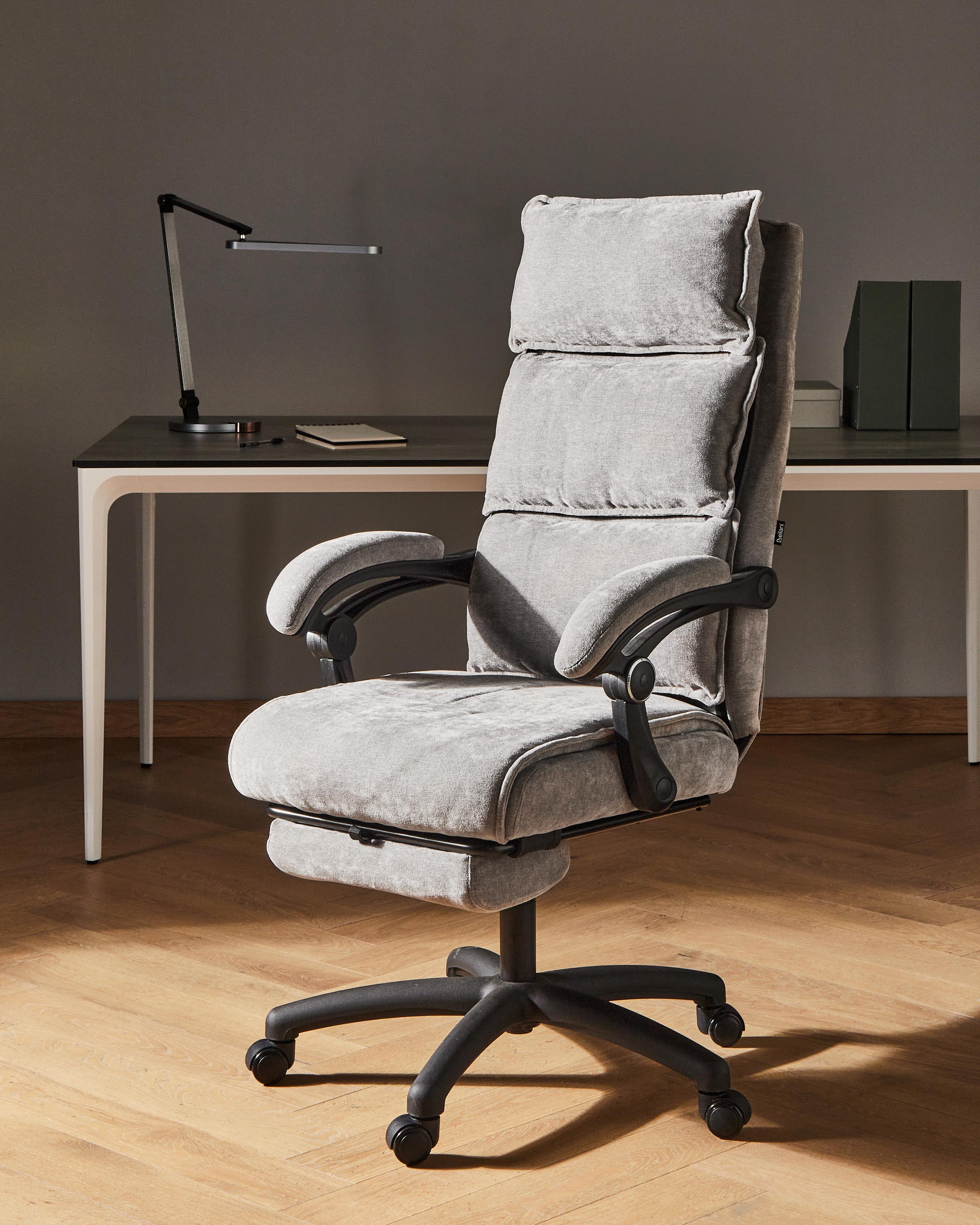 Executive Chair with Footrest EATON Chenille Grey