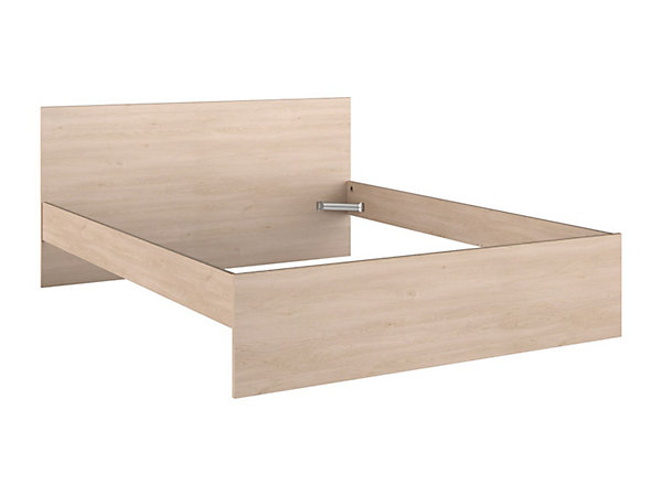 Lit avec 2 tiroirs 160 x 200 cm -coloris : Naturel et beige   Sommier - VELONA