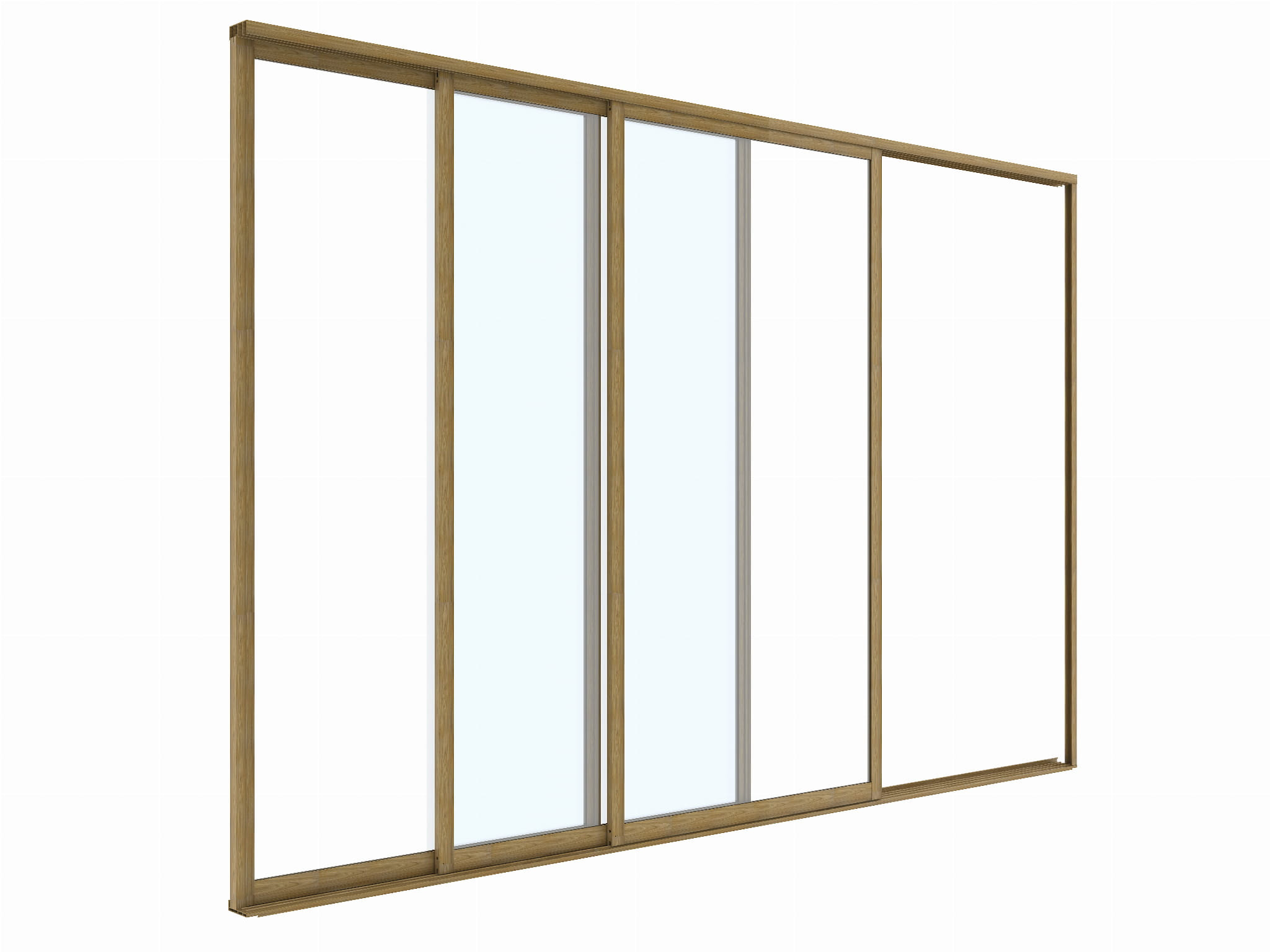 Drzwi przesuwne szklane Luxe 4m do pergoli kolor drewna 370x238m