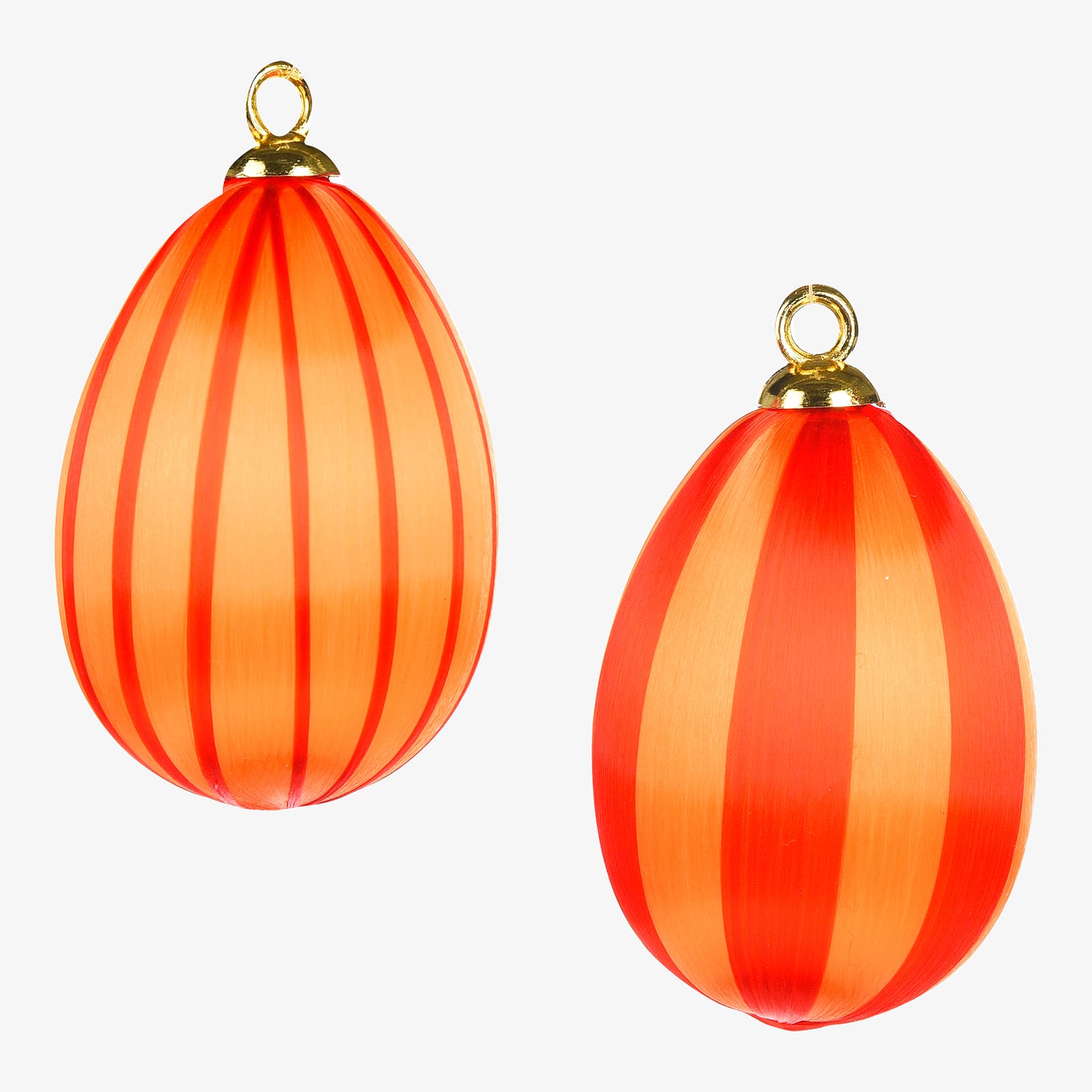 Deko-Anhänger Streifen-Ei Orange, ⌀ 5 cm, H 70 mm, Variante nicht frei wählbar