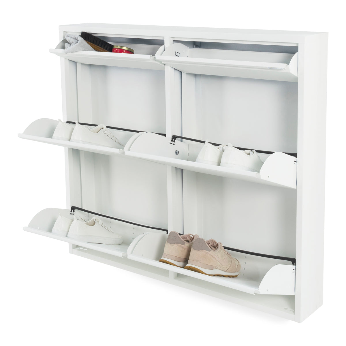 Spinder Design schoenenkast Billy 6 - Wit - 8 paar schoenen