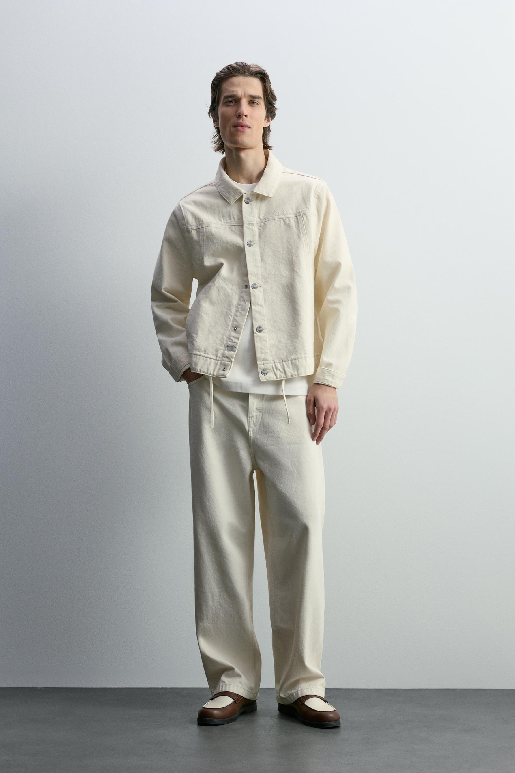 Cazadora denim boxy cordón