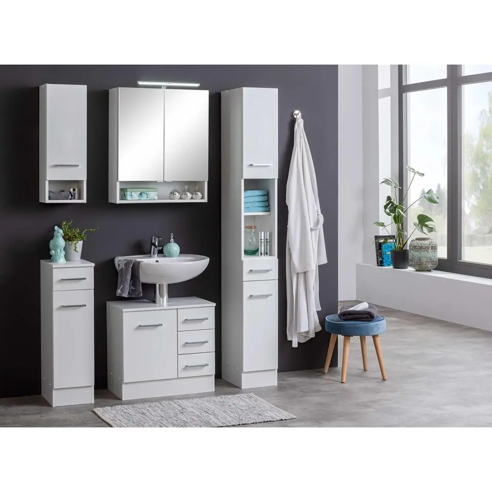 Badkamerkastje Ricca 25cm 1 deur & 1 lade - wit