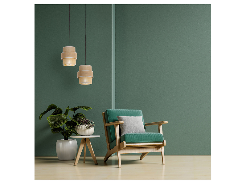 Lampa wisząca Calisto Juta 20 cm tkaninowa beżowa