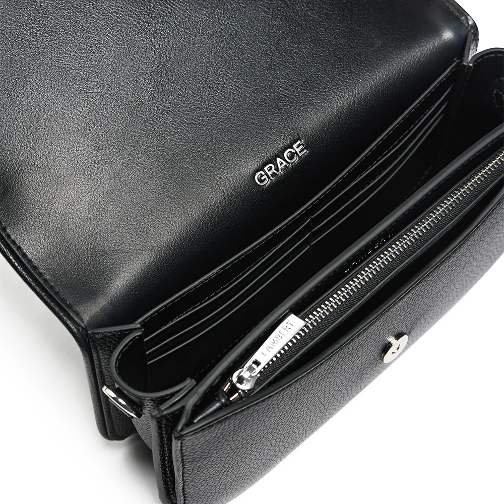 The Grace - 3-in-1 Black Vegan Leather Crossbody Bag