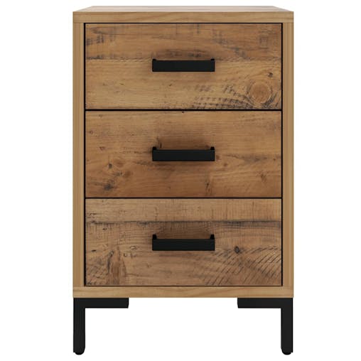 NNEVL Bedside Cabinet Brown 36x30x54 cm Solid Recycled Pinewood