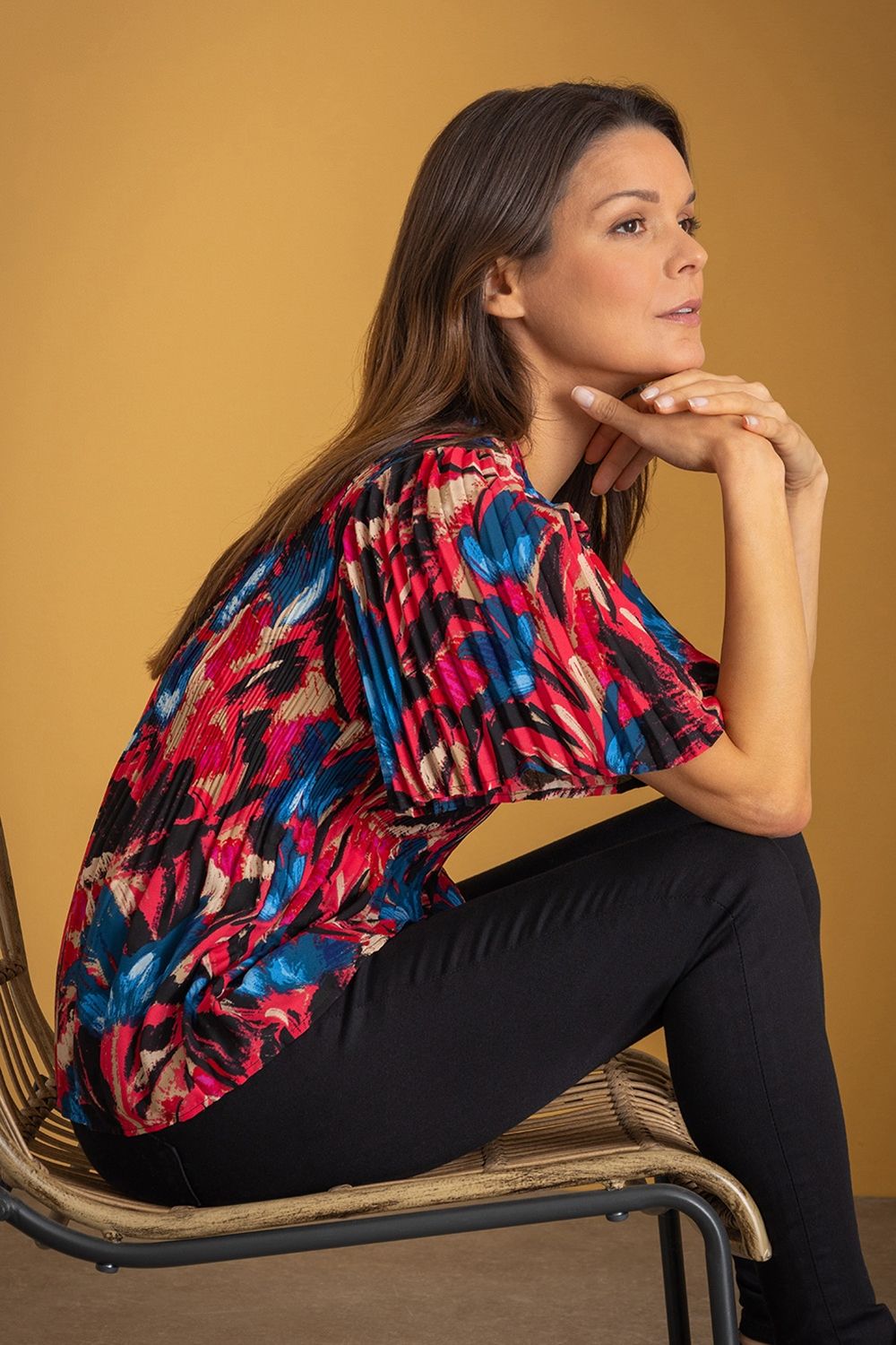 Klass. Print Pleated Top