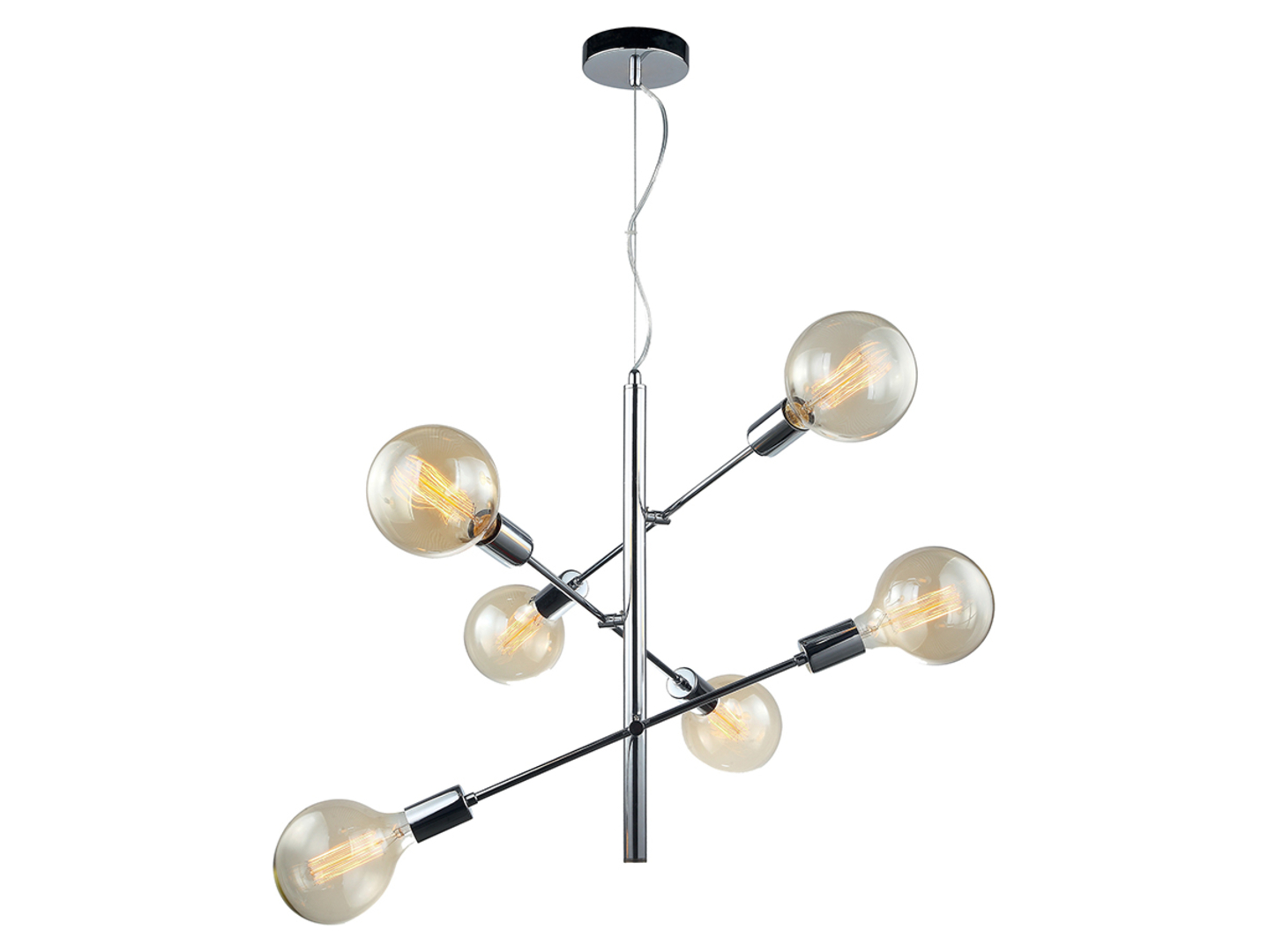 Lampa wisząca Madalyn 6-punktowa stalowa srebrna
