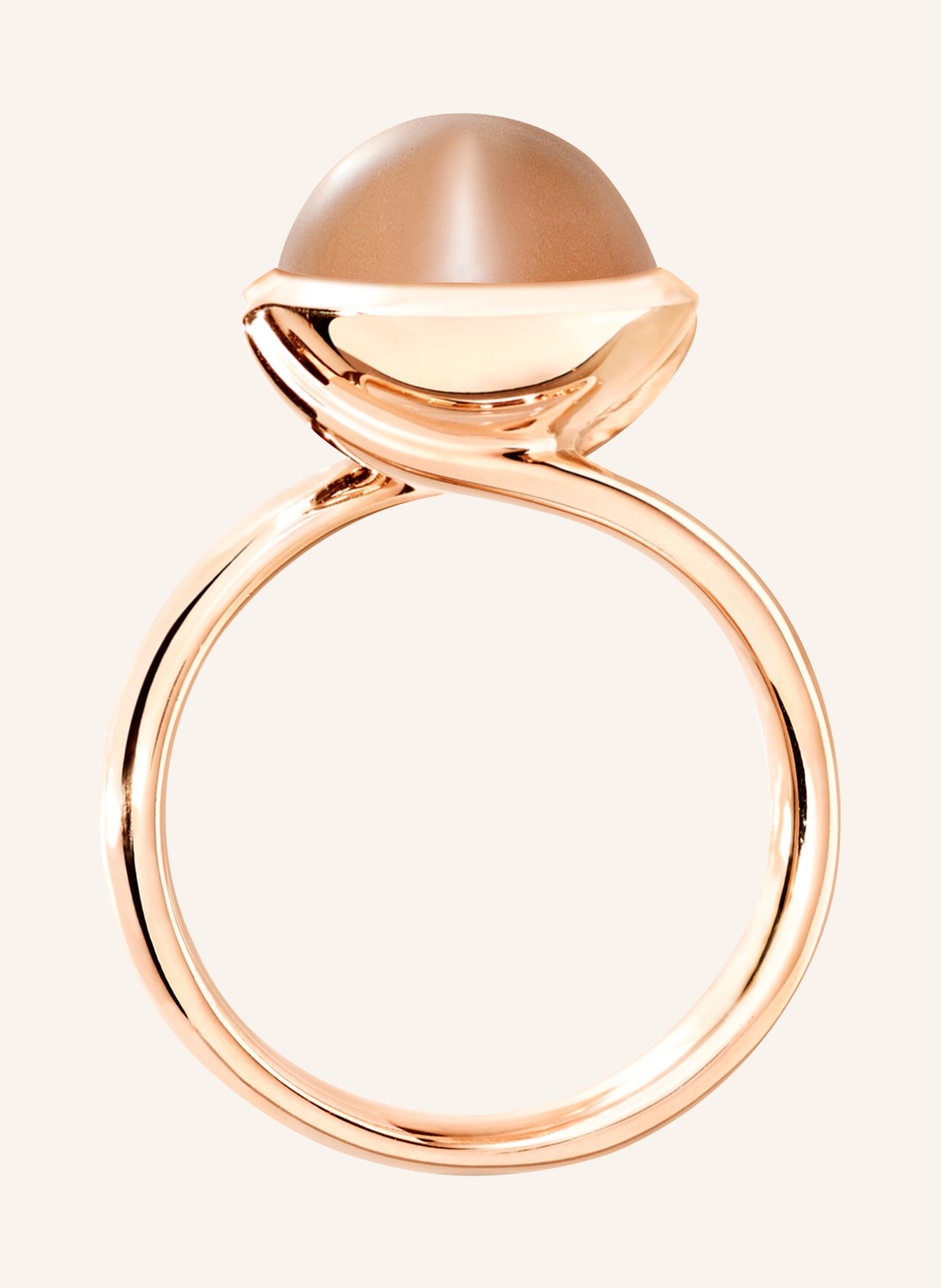 TAMARA COMOLLI Ring RING BOUTON LARGE MOONSTONE BROWN aus 18K Roségold mit Brauner Mondstein