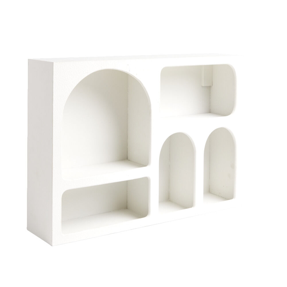étagère en bois 6 niches beige 40x9xH28cm